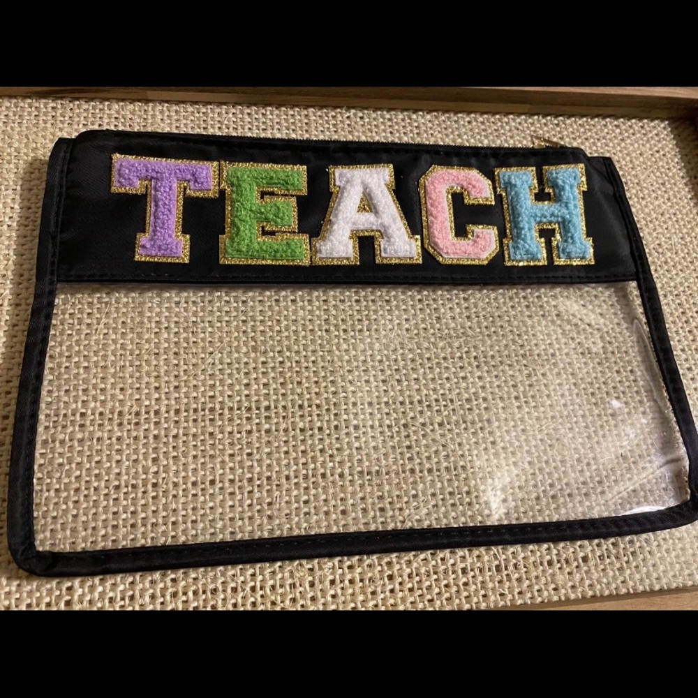 Colorful 'TEACH' Clear Pouch